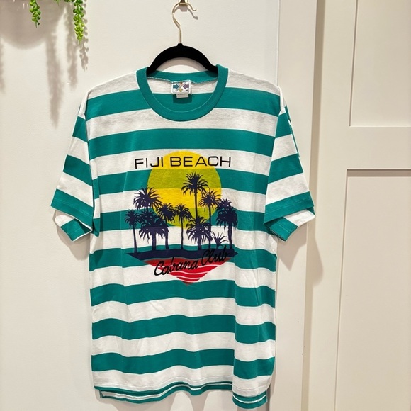 New Connections Other - VIntage 70's 80's New Connections Fiji Beach Bold Strip T-shirt Size Medium